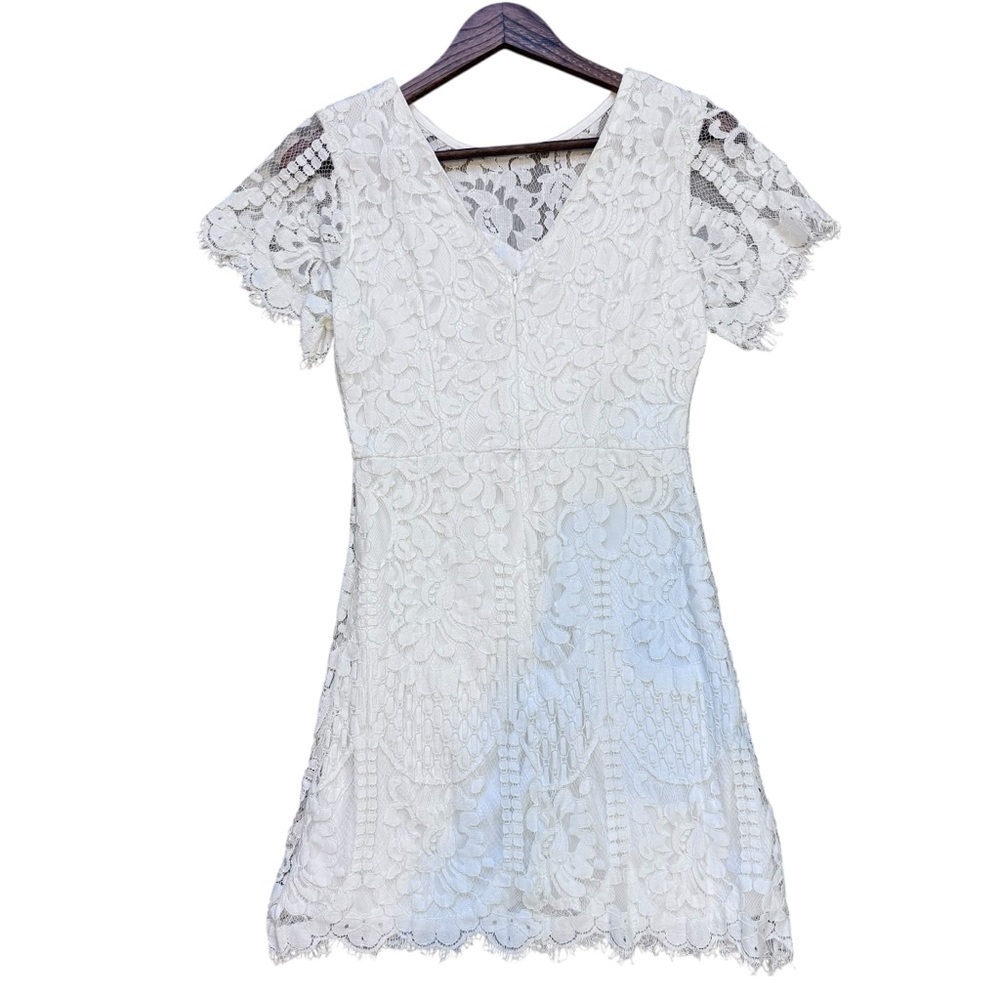 MSLG Elegant White Lace Midi Dress - Picture 7 of 15